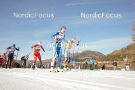 07.01.2023, Val di Fiemme, Italy (ITA): Rosie Brennan (USA), Tiril Udnes Weng (NOR), Kerttu Niskanen (FIN), Frida Karlsson (SWE), (l-r)  - FIS world cup cross-country, tour de ski, mass, Val di Fiemme (ITA). www.nordicfocus.com. © Barbieri/NordicFocus. Every downloaded picture is fee-liable.