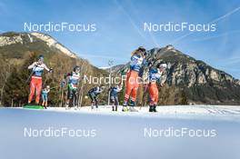07.01.2023, Val di Fiemme, Italy (ITA): Cristina Pittin (ITA), Anna Comarella (ITA), Jessie Diggins (USA), Katerina Janatova (CZE), Katerina Razymova (CZE), (l-r)  - FIS world cup cross-country, tour de ski, mass, Val di Fiemme (ITA). www.nordicfocus.com. © Modica/NordicFocus. Every downloaded picture is fee-liable.