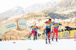 07.01.2023, Val di Fiemme, Italy (ITA): Olivier Leveille (CAN), Adam Fellner (CZE), (l-r)  - FIS world cup cross-country, tour de ski, mass, Val di Fiemme (ITA). www.nordicfocus.com. © Barbieri/NordicFocus. Every downloaded picture is fee-liable.