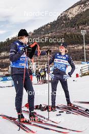 05.01.2023, Val di Fiemme, Italy (ITA): James Clinton Schoonmaker (USA), Gus Schumacher (USA), (l-r)  - FIS world cup cross-country, tour de ski, training, Val di Fiemme (ITA). www.nordicfocus.com. © Barbieri/NordicFocus. Every downloaded picture is fee-liable.