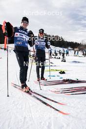 05.01.2023, Val di Fiemme, Italy (ITA): Zak Ketterson (USA), Gus Schumacher (USA), (l-r)  - FIS world cup cross-country, tour de ski, training, Val di Fiemme (ITA). www.nordicfocus.com. © Modica/NordicFocus. Every downloaded picture is fee-liable.
