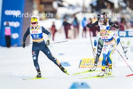 21.01.2023, Livigno, Italy (ITA): Coletta Rydzek (GER), Moa Lundgren (SWE), (l-r)  - FIS world cup cross-country, individual sprint, Livigno (ITA). www.nordicfocus.com. © Modica/NordicFocus. Every downloaded picture is fee-liable.