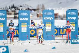 21.01.2023, Livigno, Italy (ITA): Lena Quintin (FRA), Emma Ribom (SWE), Nadine Faehndrich (SUI), (l-r)  - FIS world cup cross-country, individual sprint, Livigno (ITA). www.nordicfocus.com. © Modica/NordicFocus. Every downloaded picture is fee-liable.