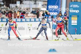 21.01.2023, Livigno, Italy (ITA): Melissa Gal (FRA), Lauren Jortberg (USA), Lea Fischer (SUI), (l-r)  - FIS world cup cross-country, individual sprint, Livigno (ITA). www.nordicfocus.com. © Modica/NordicFocus. Every downloaded picture is fee-liable.