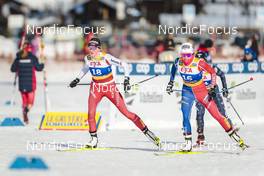 21.01.2023, Livigno, Italy (ITA): Lea Fischer (SUI), Lena Quintin (FRA), (l-r)  - FIS world cup cross-country, individual sprint, Livigno (ITA). www.nordicfocus.com. © Modica/NordicFocus. Every downloaded picture is fee-liable.