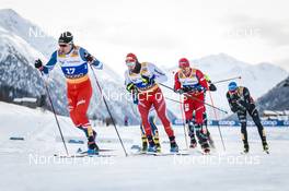 21.01.2023, Livigno, Italy (ITA): Michal Novak (CZE), Valerio Grond (SUI), Paal Golberg (NOR), (l-r)  - FIS world cup cross-country, individual sprint, Livigno (ITA). www.nordicfocus.com. © Modica/NordicFocus. Every downloaded picture is fee-liable.