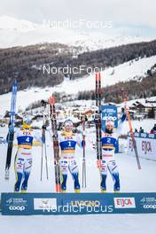 21.01.2023, Livigno, Italy (ITA): Maja Dahlqvist (SWE), Jonna Sundling (SWE), Emma Ribom (SWE), (l-r) - FIS world cup cross-country, individual sprint, Livigno (ITA). www.nordicfocus.com. © Modica/NordicFocus. Every downloaded picture is fee-liable.