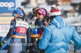 22.01.2023, Livigno, Italy (ITA): Laura Gimmler (GER), Alexandra Danner (GER), Sofie Krehl (GER), (l-r)  - FIS world cup cross-country, team sprint, Livigno (ITA). www.nordicfocus.com. © Modica/NordicFocus. Every downloaded picture is fee-liable.
