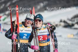 22.01.2023, Livigno, Italy (ITA): Julia Kern (USA), Rosie Brennan (USA), (l-r)  - FIS world cup cross-country, team sprint, Livigno (ITA). www.nordicfocus.com. © Modica/NordicFocus. Every downloaded picture is fee-liable.