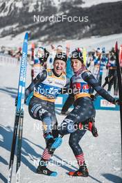 22.01.2023, Livigno, Italy (ITA): Alayna Sonnesyn (USA), Lauren Jortberg (USA), (l-r)  - FIS world cup cross-country, team sprint, Livigno (ITA). www.nordicfocus.com. © Modica/NordicFocus. Every downloaded picture is fee-liable.