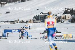 22.01.2023, Livigno, Italy (ITA): Julia Kern (USA), Maja Dahlqvist (SWE), (l-r)  - FIS world cup cross-country, team sprint, Livigno (ITA). www.nordicfocus.com. © Modica/NordicFocus. Every downloaded picture is fee-liable.