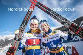 22.01.2023, Livigno, Italy (ITA): Emma Ribom (SWE), Jonna Sundling (SWE), (l-r)  - FIS world cup cross-country, team sprint, Livigno (ITA). www.nordicfocus.com. © Modica/NordicFocus. Every downloaded picture is fee-liable.