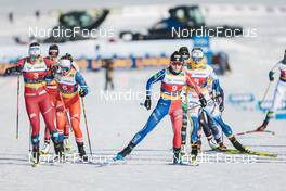 22.01.2023, Livigno, Italy (ITA): Julie Myhre (NOR), Petra Novakova (CZE), Melissa Gal (FRA), Linn Svahn (SWE), (l-r)  - FIS world cup cross-country, team sprint, Livigno (ITA). www.nordicfocus.com. © Modica/NordicFocus. Every downloaded picture is fee-liable.