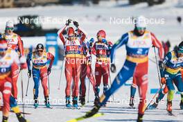 22.01.2023, Livigno, Italy (ITA): Richard Jouve (FRA), Erwan Kaeser (SUI), Haavard Solaas Taugboel (NOR), (l-r)  - FIS world cup cross-country, team sprint, Livigno (ITA). www.nordicfocus.com. © Modica/NordicFocus. Every downloaded picture is fee-liable.