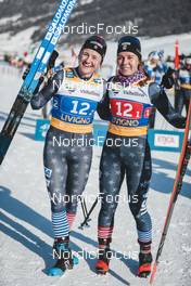 22.01.2023, Livigno, Italy (ITA): Alayna Sonnesyn (USA), Lauren Jortberg (USA), (l-r)  - FIS world cup cross-country, team sprint, Livigno (ITA). www.nordicfocus.com. © Modica/NordicFocus. Every downloaded picture is fee-liable.