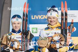22.01.2023, Livigno, Italy (ITA): Jonna Sundling (SWE), Emma Ribom (SWE), (l-r)  - FIS world cup cross-country, team sprint, Livigno (ITA). www.nordicfocus.com. © Modica/NordicFocus. Every downloaded picture is fee-liable.