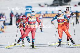 22.01.2023, Livigno, Italy (ITA): Hanne Wilberg Rofstad (NOR), Julie Myhre (NOR), Petra Novakova (CZE), (l-r)  - FIS world cup cross-country, team sprint, Livigno (ITA). www.nordicfocus.com. © Modica/NordicFocus. Every downloaded picture is fee-liable.