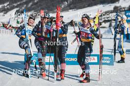22.01.2023, Livigno, Italy (ITA): Alayna Sonnesyn (USA), Lauren Jortberg (USA), Julia Kern (USA), Rosie Brennan (USA), (l-r)  - FIS world cup cross-country, team sprint, Livigno (ITA). www.nordicfocus.com. © Modica/NordicFocus. Every downloaded picture is fee-liable.