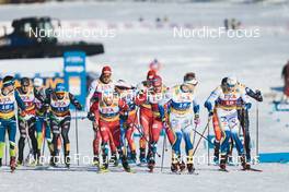 22.01.2023, Livigno, Italy (ITA): Sindre Bjoernestad Skar (NOR), Haavard Solaas Taugboel (NOR), Edvin Anger (SWE), Marcus Grate (SWE), (l-r)  - FIS world cup cross-country, team sprint, Livigno (ITA). www.nordicfocus.com. © Modica/NordicFocus. Every downloaded picture is fee-liable.