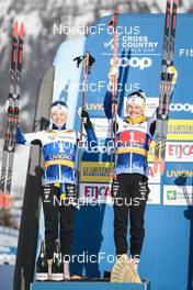 22.01.2023, Livigno, Italy (ITA): Jonna Sundling (SWE), Emma Ribom (SWE), (l-r) - FIS world cup cross-country, team sprint, Livigno (ITA). www.nordicfocus.com. © Modica/NordicFocus. Every downloaded picture is fee-liable.
