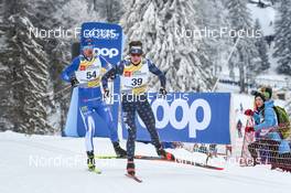 27.01.2023, Les Rousses, France (FRA): Perttu Hyvarinen (FIN), Scott Patterson (USA), (l-r)  - FIS world cup cross-country, 10km, Les Rousses (FRA). www.nordicfocus.com. © Authamayou/NordicFocus. Every downloaded picture is fee-liable.