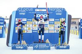 27.01.2023, Les Rousses, France (FRA): Sjur Roethe (NOR), Harald Oestberg Amundsen (NOR), William Poromaa (SWE), (l-r) - FIS world cup cross-country, 10km, Les Rousses (FRA). www.nordicfocus.com. © Thibaut/NordicFocus. Every downloaded picture is fee-liable.
