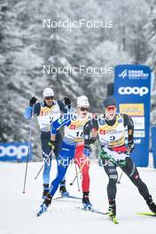 27.01.2023, Les Rousses, France (FRA): Imanol Rojo (ESP), Jules Chappaz (FRA), Davide Graz (ITA), (l-r)  - FIS world cup cross-country, 10km, Les Rousses (FRA). www.nordicfocus.com. © Authamayou/NordicFocus. Every downloaded picture is fee-liable.