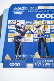 27.01.2023, Les Rousses, France (FRA): Delphine Claudel (FRA), Ebba Andersson (SWE), (l-r)  - FIS world cup cross-country, 10km, Les Rousses (FRA). www.nordicfocus.com. © Thibaut/NordicFocus. Every downloaded picture is fee-liable.