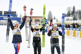 27.01.2023, Les Rousses, France (FRA): Delphine Claudel (FRA), Ebba Andersson (SWE), Jessie Diggins (USA), (l-r)  - FIS world cup cross-country, 10km, Les Rousses (FRA). www.nordicfocus.com. © Authamayou/NordicFocus. Every downloaded picture is fee-liable.