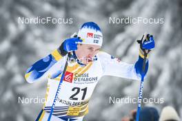 27.01.2023, Les Rousses, France (FRA): Jonas Eriksson (SWE) - FIS world cup cross-country, 10km, Les Rousses (FRA). www.nordicfocus.com. © Authamayou/NordicFocus. Every downloaded picture is fee-liable.