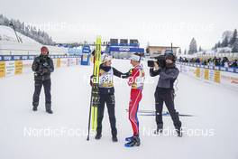 27.01.2023, Les Rousses, France (FRA): Ebba Andersson (SWE), Delphine Claudel (FRA), (l-r)  - FIS world cup cross-country, 10km, Les Rousses (FRA). www.nordicfocus.com. © Thibaut/NordicFocus. Every downloaded picture is fee-liable.