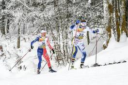 27.01.2023, Les Rousses, France (FRA): Delphine Claudel (FRA), Ebba Andersson (SWE), (l-r)  - FIS world cup cross-country, 10km, Les Rousses (FRA). www.nordicfocus.com. © Authamayou/NordicFocus. Every downloaded picture is fee-liable.