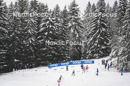 28.01.2023, Les Rousses, France (FRA): Alina Meier (SUI), Caterina Ganz (ITA), Rosie Brennan (USA), Jonna Sundling (SWE), Laura Gimmler (GER), Kristine Stavaas Skistad (NOR), (l-r)  - FIS world cup cross-country, individual sprint, Les Rousses (FRA). www.nordicfocus.com. © Thibaut/NordicFocus. Every downloaded picture is fee-liable.