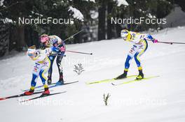 28.01.2023, Les Rousses, France (FRA): Johanna Hagstroem (SWE), Laura Gimmler (GER), Linn Svahn (SWE), (l-r)  - FIS world cup cross-country, individual sprint, Les Rousses (FRA). www.nordicfocus.com. © Thibaut/NordicFocus. Every downloaded picture is fee-liable.