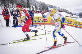 28.01.2023, Les Rousses, France (FRA): Kristine Stavaas Skistad (NOR), Jonna Sundling (SWE), (l-r)  - FIS world cup cross-country, individual sprint, Les Rousses (FRA). www.nordicfocus.com. © Thibaut/NordicFocus. Every downloaded picture is fee-liable.