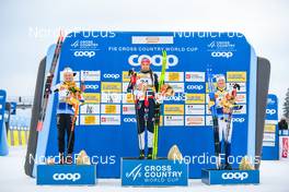 28.01.2023, Les Rousses, France (FRA): Emma Ribom (SWE), Kristine Stavaas Skistad (NOR), Maja Dahlqvist (SWE), (l-r), (l-r) - FIS world cup cross-country, individual sprint, Les Rousses (FRA). www.nordicfocus.com. © Authamayou/NordicFocus. Every downloaded picture is fee-liable.