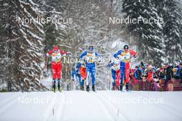 28.01.2023, Les Rousses, France (FRA): Even Northug (NOR), Olli Ahonen (FIN), Richard Jouve (FRA), (l-r)  - FIS world cup cross-country, individual sprint, Les Rousses (FRA). www.nordicfocus.com. © Authamayou/NordicFocus. Every downloaded picture is fee-liable.
