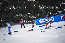 28.01.2023, Les Rousses, France (FRA): Niilo Moilanen (FIN), Federico Pellegrino (ITA), Michal Novak (CZE), Antoine Cyr (CAN), (l-r)  - FIS world cup cross-country, individual sprint, Les Rousses (FRA). www.nordicfocus.com. © Thibaut/NordicFocus. Every downloaded picture is fee-liable.