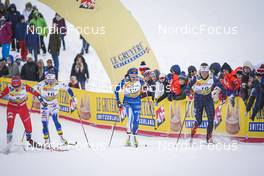 28.01.2023, Les Rousses, France (FRA): Mathilde Myhrvold (NOR), Moa Lundgren (SWE), Anne Kyllonen (FIN), Julia Kern (USA), (l-r)  - FIS world cup cross-country, individual sprint, Les Rousses (FRA). www.nordicfocus.com. © Thibaut/NordicFocus. Every downloaded picture is fee-liable.