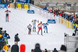 28.01.2023, Les Rousses, France (FRA): Federico Pellegrino (ITA), Paal Golberg (NOR), Niilo Moilanen (FIN) - FIS world cup cross-country, individual sprint, Les Rousses (FRA). www.nordicfocus.com. © Authamayou/NordicFocus. Every downloaded picture is fee-liable.