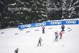 28.01.2023, Les Rousses, France (FRA): Caterina Ganz (ITA), Rosie Brennan (USA), Jonna Sundling (SWE), Laura Gimmler (GER), Kristine Stavaas Skistad (NOR), (l-r)  - FIS world cup cross-country, individual sprint, Les Rousses (FRA). www.nordicfocus.com. © Thibaut/NordicFocus. Every downloaded picture is fee-liable.