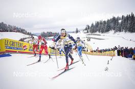 28.01.2023, Les Rousses, France (FRA): Desiree Steiner (SUI), Linn Svahn (SWE), Julia Kern (USA), Anne Kyllonen (FIN), (l-r)  - FIS world cup cross-country, individual sprint, Les Rousses (FRA). www.nordicfocus.com. © Thibaut/NordicFocus. Every downloaded picture is fee-liable.