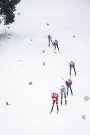 28.01.2023, Les Rousses, France (FRA): Kristine Stavaas Skistad (NOR), Jonna Sundling (SWE), Laura Gimmler (GER), Rosie Brennan (USA), Caterina Ganz (ITA), Alina Meier (SUI), (l-r)  - FIS world cup cross-country, individual sprint, Les Rousses (FRA). www.nordicfocus.com. © Thibaut/NordicFocus. Every downloaded picture is fee-liable.