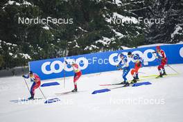 28.01.2023, Les Rousses, France (FRA): Richard Jouve (FRA), Renaud Jay (FRA), Olli Ahonen (FIN), Ondrej Cerny (CZE), Even Northug (NOR), (l-r), Coop  - FIS world cup cross-country, individual sprint, Les Rousses (FRA). www.nordicfocus.com. © Thibaut/NordicFocus. Every downloaded picture is fee-liable.