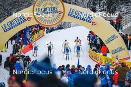 28.01.2023, Les Rousses, France (FRA): Johanna Hagstroem (SWE), Julia Kern (USA), Maja Dahlqvist (SWE), Linn Svahn (SWE), (l-r)  - FIS world cup cross-country, individual sprint, Les Rousses (FRA). www.nordicfocus.com. © Authamayou/NordicFocus. Every downloaded picture is fee-liable.