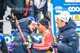 28.01.2023, Les Rousses, France (FRA): Richard Jouve (FRA), Lucas Chanavat (FRA), (l-r)  - FIS world cup cross-country, individual sprint, Les Rousses (FRA). www.nordicfocus.com. © Authamayou/NordicFocus. Every downloaded picture is fee-liable.