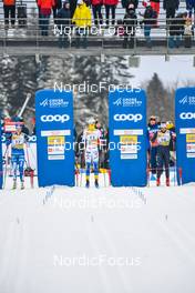 28.01.2023, Les Rousses, France (FRA): Anne Kyllonen (FIN), Maja Dahlqvist (SWE), Julia Kern (USA), (l-r)  - FIS world cup cross-country, individual sprint, Les Rousses (FRA). www.nordicfocus.com. © Authamayou/NordicFocus. Every downloaded picture is fee-liable.