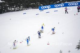 28.01.2023, Les Rousses, France (FRA): Lea Fischer (SUI), Katri Lylynpera (FIN), Hailey Swirbul (USA), Linn Svahn (SWE), Emma Ribom (SWE), (l-r), Coop  - FIS world cup cross-country, individual sprint, Les Rousses (FRA). www.nordicfocus.com. © Thibaut/NordicFocus. Every downloaded picture is fee-liable.