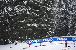 28.01.2023, Les Rousses, France (FRA): Mathilde Myhrvold (NOR), Julia Kern (USA), Anne Kyllonen (FIN), Desiree Steiner (SUI), Moa Lundgren (SWE), (l-r), Coop   - FIS world cup cross-country, individual sprint, Les Rousses (FRA). www.nordicfocus.com. © Thibaut/NordicFocus. Every downloaded picture is fee-liable.