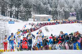 28.01.2023, Les Rousses, France (FRA): Linn Svahn (SWE), Hailey Swirbul (USA), Emma Ribom (SWE), (l-r)  - FIS world cup cross-country, individual sprint, Les Rousses (FRA). www.nordicfocus.com. © Authamayou/NordicFocus. Every downloaded picture is fee-liable.